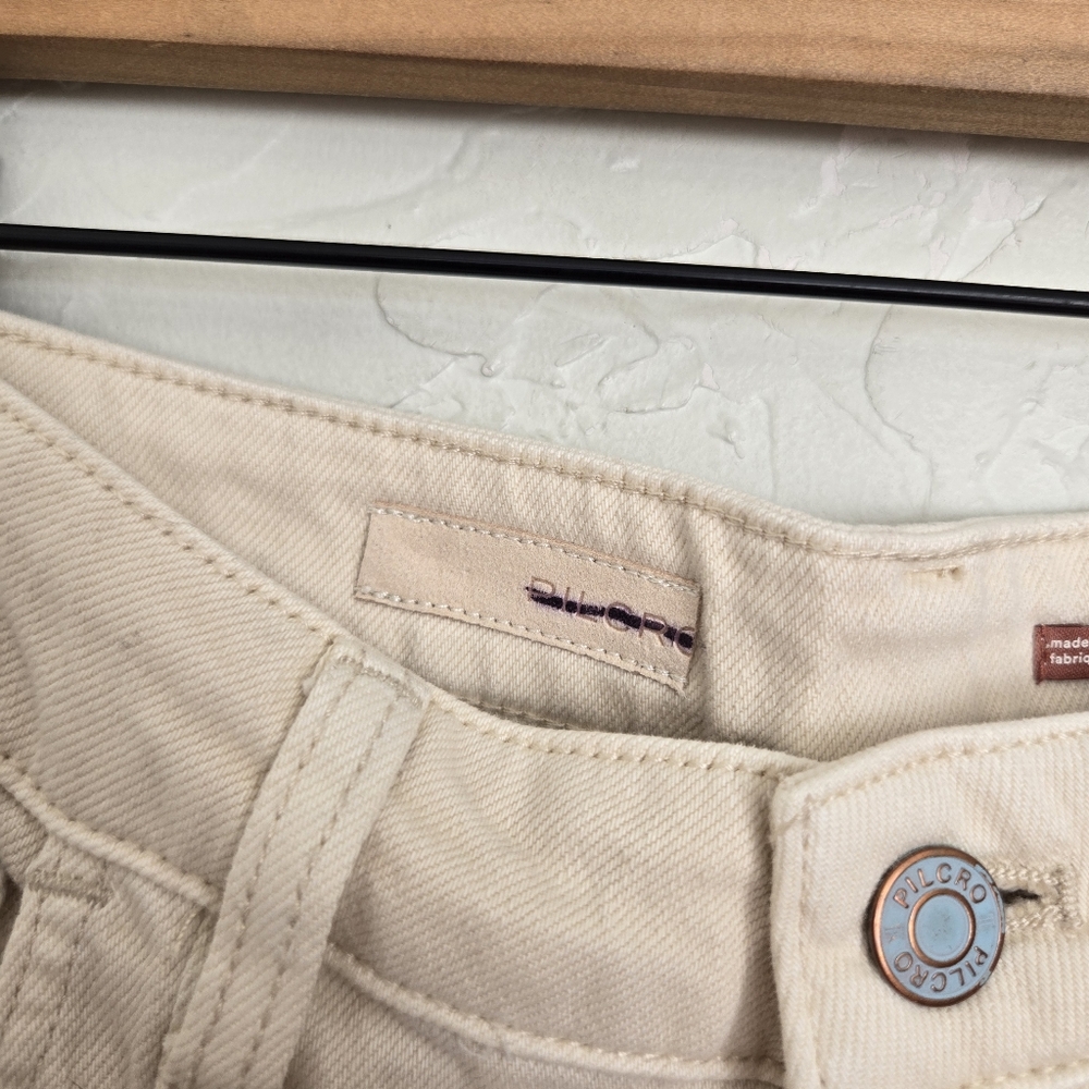 NWT Anthropologie Pilcro the Breaker Cream Pants Jeans, 26T - Picture 5 of 14